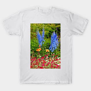 Blue Delphiniums Summer Flowers T-Shirt
